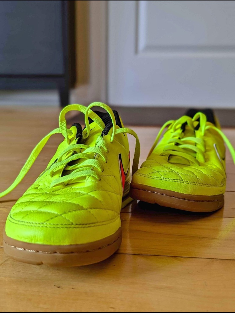 Nike Kids Bright Yellow Indoor Soccer Sneakers